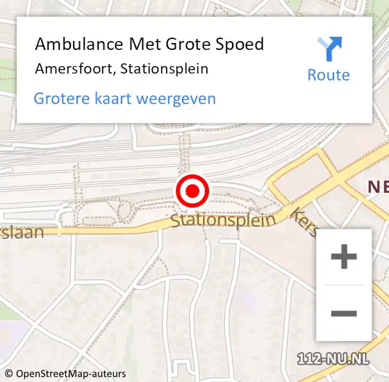 Locatie op kaart van de 112 melding: Ambulance Met Grote Spoed Naar Amersfoort, Stationsplein op 7 oktober 2015 16:21