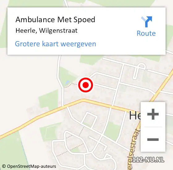 Locatie op kaart van de 112 melding: Ambulance Met Spoed Naar Heerle, Wilgenstraat op 9 oktober 2015 20:02