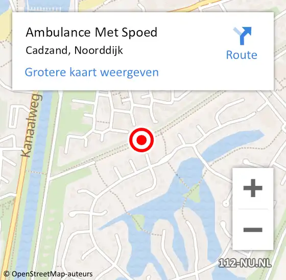 Locatie op kaart van de 112 melding: Ambulance Met Spoed Naar Cadzand, Noorddijk op 9 oktober 2015 21:29