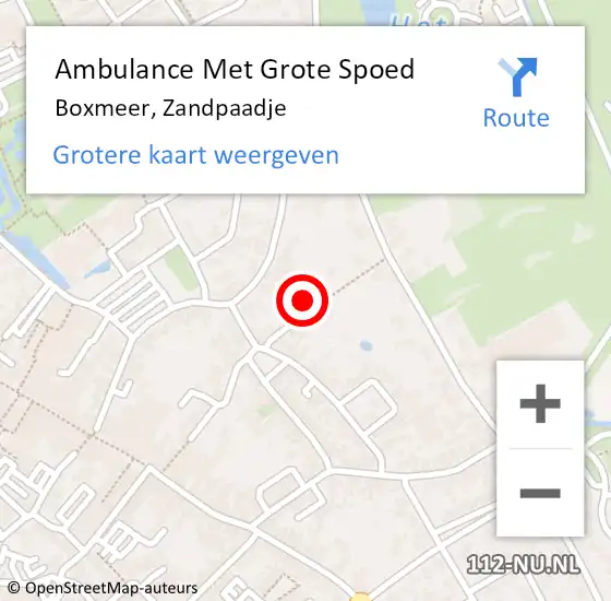 Locatie op kaart van de 112 melding: Ambulance Met Grote Spoed Naar Boxmeer, Zandpaadje op 23 november 2013 12:16