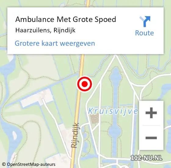 Locatie op kaart van de 112 melding: Ambulance Met Grote Spoed Naar Haarzuilens, Rijndijk op 13 oktober 2015 10:59