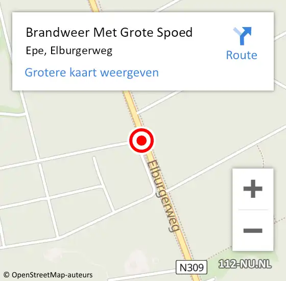 Locatie op kaart van de 112 melding: Brandweer Met Grote Spoed Naar Epe, Elburgerweg op 23 november 2013 19:38