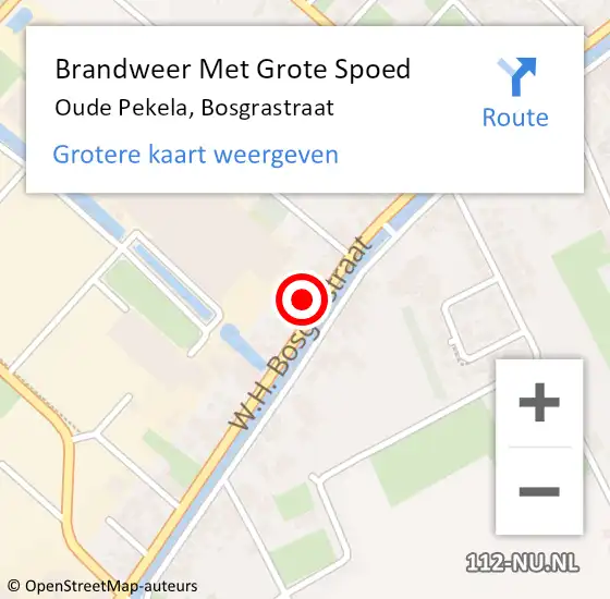 Locatie op kaart van de 112 melding: Brandweer Met Grote Spoed Naar Oude Pekela, Bosgrastraat op 16 oktober 2015 21:48