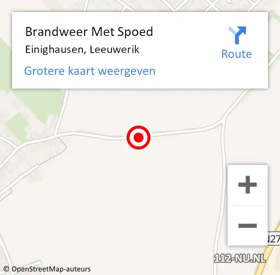 Locatie op kaart van de 112 melding: Brandweer Met Spoed Naar Einighausen, Leeuwerik op 17 oktober 2015 19:26