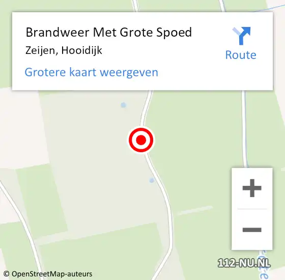 Locatie op kaart van de 112 melding: Brandweer Met Grote Spoed Naar Zeijen, Hooidijk op 19 oktober 2015 12:11