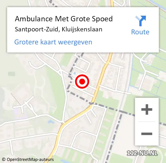 Locatie op kaart van de 112 melding: Ambulance Met Grote Spoed Naar Santpoort-Zuid, Kluijskenslaan op 24 november 2013 10:57