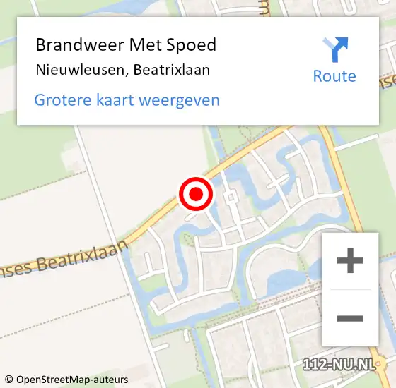Locatie op kaart van de 112 melding: Brandweer Met Spoed Naar Nieuwleusen, Beatrixlaan op 21 oktober 2015 14:40