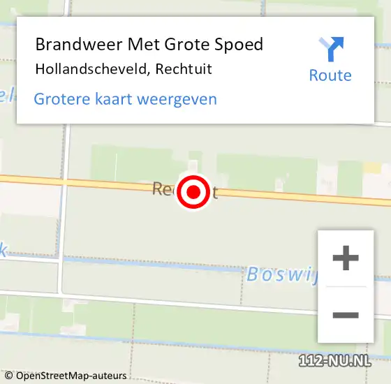 Locatie op kaart van de 112 melding: Brandweer Met Grote Spoed Naar Hollandscheveld, Rechtuit op 23 oktober 2015 05:53