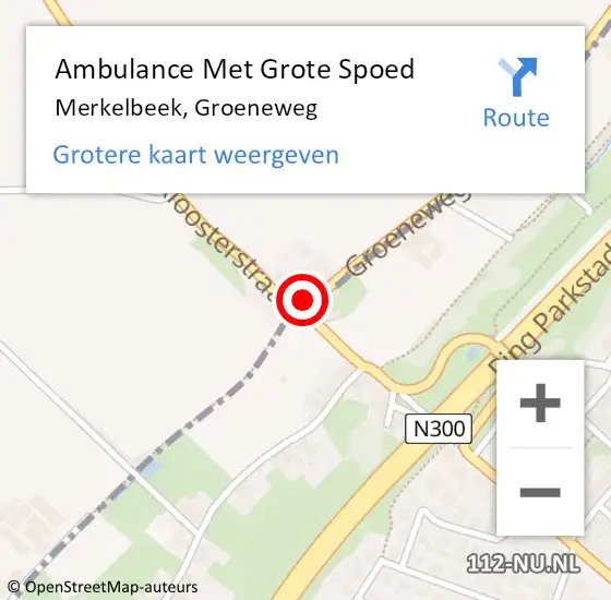 Locatie op kaart van de 112 melding: Ambulance Met Grote Spoed Naar Merkelbeek, Groeneweg op 24 november 2013 18:20