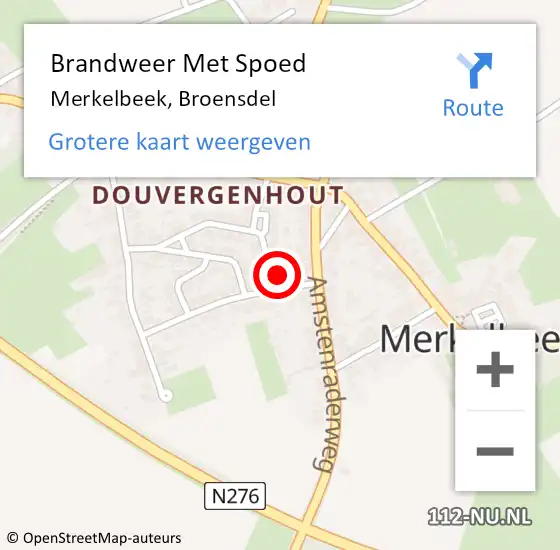 Locatie op kaart van de 112 melding: Brandweer Met Spoed Naar Merkelbeek, Broensdel op 24 oktober 2015 18:46