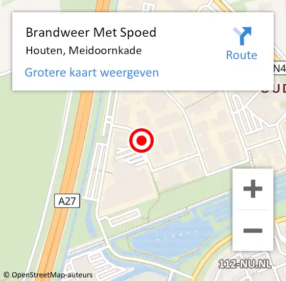 Locatie op kaart van de 112 melding: Brandweer Met Spoed Naar Houten, Meidoornkade op 24 oktober 2015 19:34