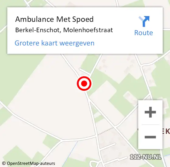 Locatie op kaart van de 112 melding: Ambulance Met Spoed Naar Berkel-Enschot, Molenhoefstraat op 25 oktober 2015 17:04