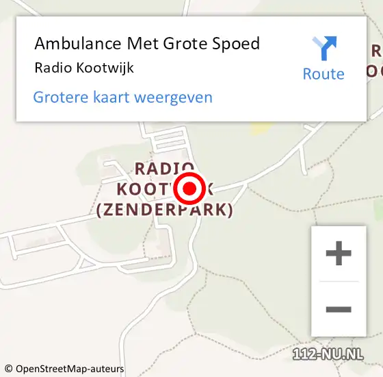 Locatie op kaart van de 112 melding: Ambulance Met Grote Spoed Naar Radio Kootwijk op 26 oktober 2015 12:35