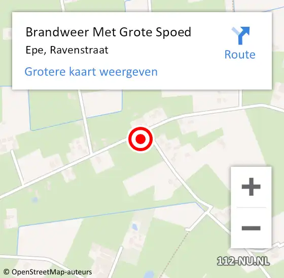 Locatie op kaart van de 112 melding: Brandweer Met Grote Spoed Naar Epe, Ravenstraat op 26 oktober 2015 19:47