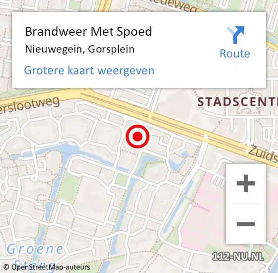 Locatie op kaart van de 112 melding: Brandweer Met Spoed Naar Nieuwegein, Gorsplein op 28 oktober 2015 12:32