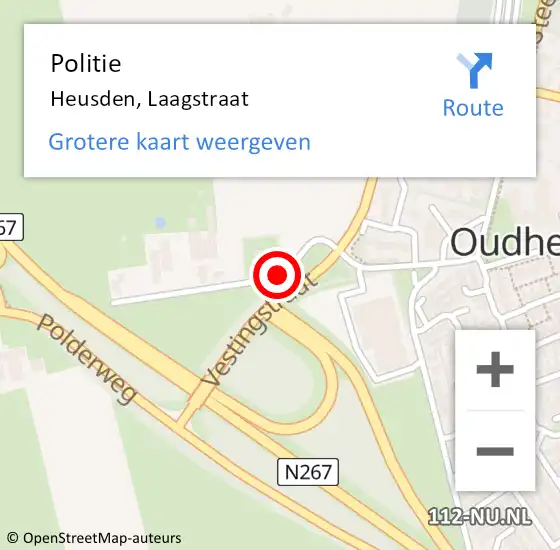 Locatie op kaart van de 112 melding: Politie Heusden, Laagstraat op 30 oktober 2015 15:58
