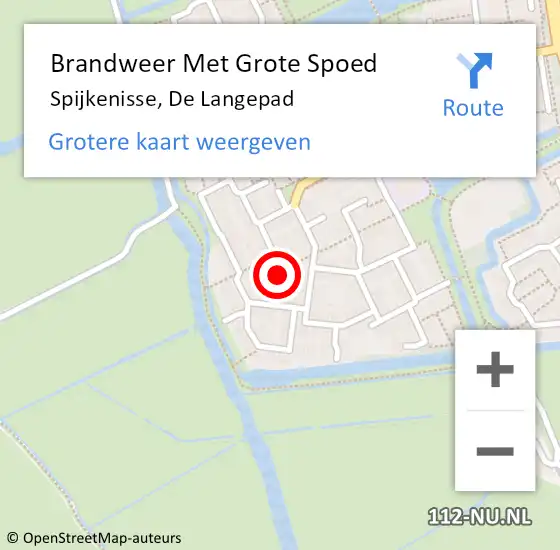 Locatie op kaart van de 112 melding: Brandweer Met Grote Spoed Naar Spijkenisse, De Langepad op 30 oktober 2015 23:39