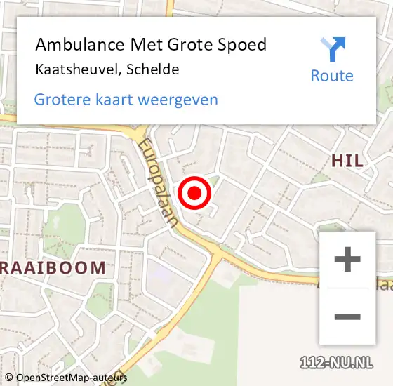 Locatie op kaart van de 112 melding: Ambulance Met Grote Spoed Naar Kaatsheuvel, Schelde op 31 oktober 2015 23:17