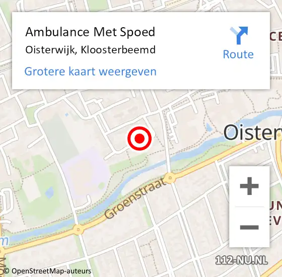 Locatie op kaart van de 112 melding: Ambulance Met Spoed Naar Oisterwijk, Kloosterbeemd op 1 november 2015 09:09