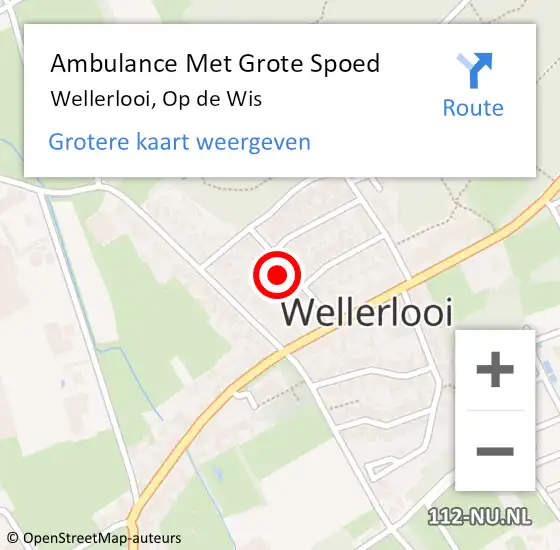 Locatie op kaart van de 112 melding: Ambulance Met Grote Spoed Naar Wellerlooi, Op de Wis op 1 november 2015 14:52