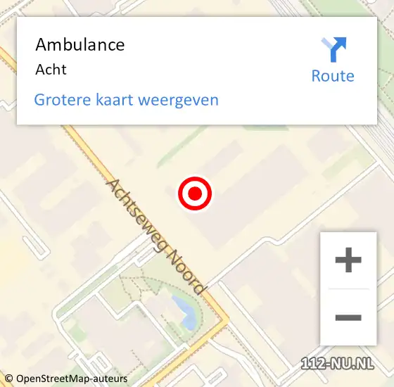 Locatie op kaart van de 112 melding: Ambulance Acht op 1 november 2015 17:02