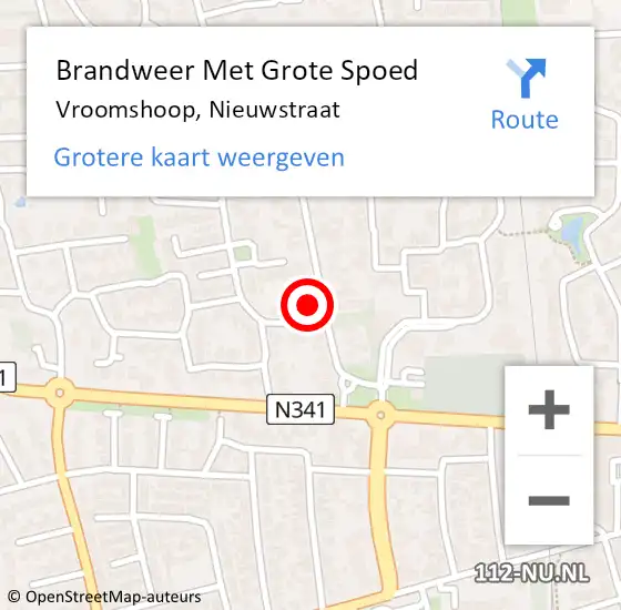 Locatie op kaart van de 112 melding: Brandweer Met Grote Spoed Naar Vroomshoop, Nieuwstraat op 2 november 2015 08:38