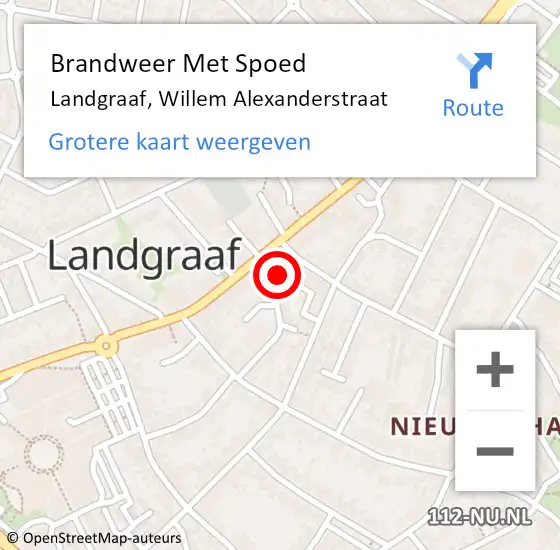 Locatie op kaart van de 112 melding: Brandweer Met Spoed Naar Landgraaf, Willem Alexanderstraat op 2 november 2015 17:54