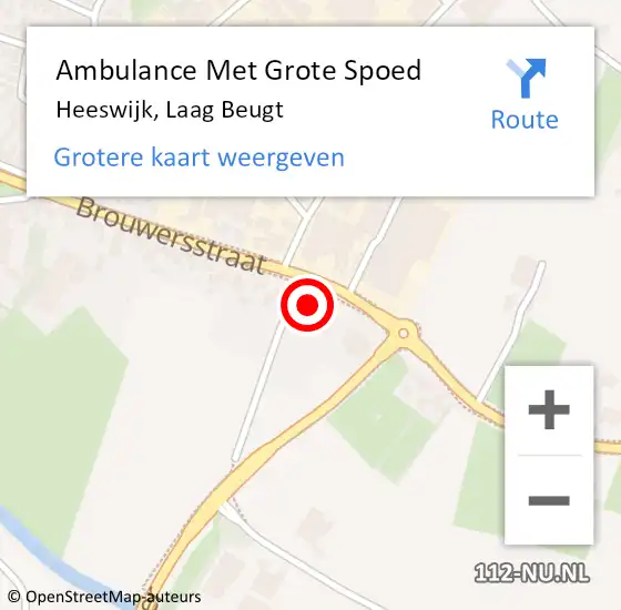 Locatie op kaart van de 112 melding: Ambulance Met Grote Spoed Naar Heeswijk, Laag Beugt op 3 november 2015 21:00