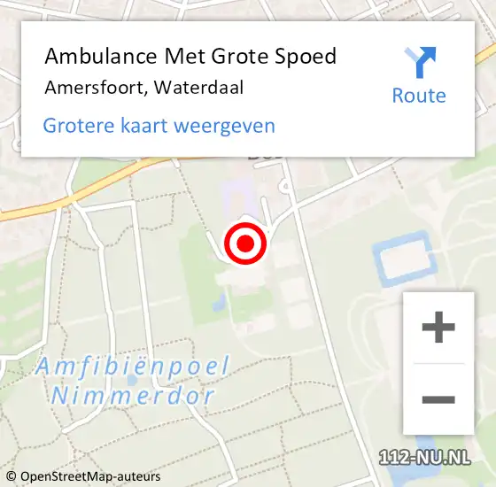 Locatie op kaart van de 112 melding: Ambulance Met Grote Spoed Naar Amersfoort, Waterdaal op 4 november 2015 14:26