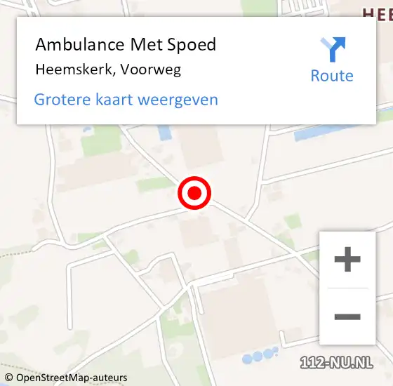 Locatie op kaart van de 112 melding: Ambulance Met Spoed Naar Heemskerk, Voorweg op 5 november 2015 11:07