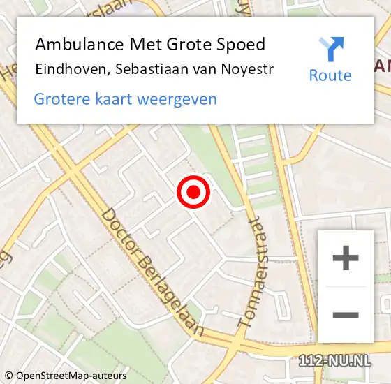 Locatie op kaart van de 112 melding: Ambulance Met Grote Spoed Naar Eindhoven, Sebastiaan van Noyestr op 6 november 2015 18:24