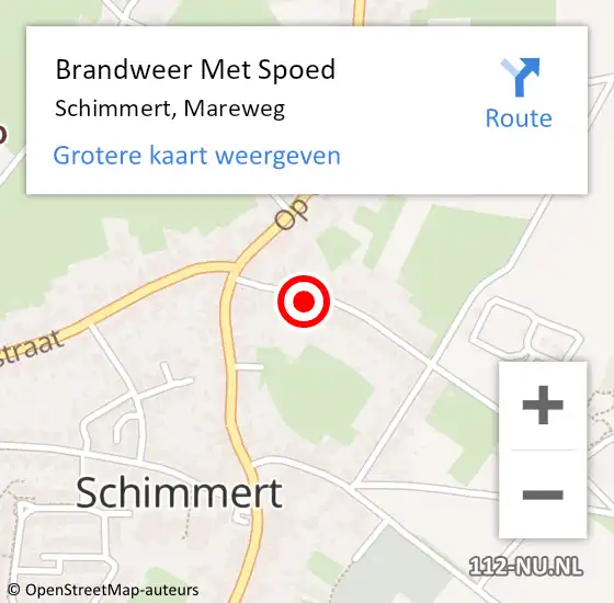 Locatie op kaart van de 112 melding: Brandweer Met Spoed Naar Schimmert, Mareweg op 7 november 2015 00:39