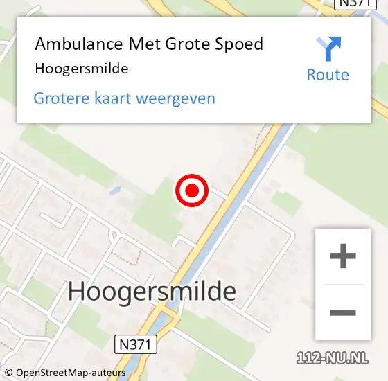 Locatie op kaart van de 112 melding: Ambulance Met Grote Spoed Naar Hoogersmilde op 7 november 2015 11:48