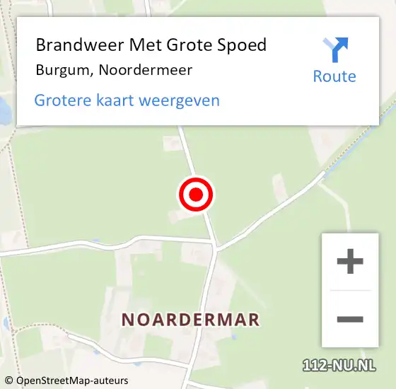 Locatie op kaart van de 112 melding: Brandweer Met Grote Spoed Naar Burgum, Noordermeer op 26 november 2013 10:02