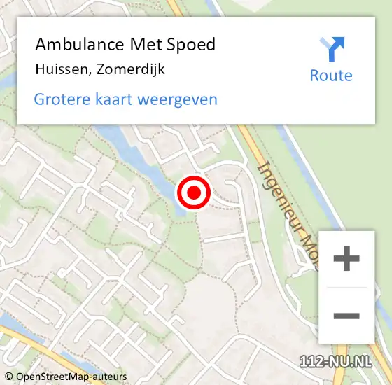 Locatie op kaart van de 112 melding: Ambulance Met Spoed Naar Huissen, Zomerdijk op 7 november 2015 17:21
