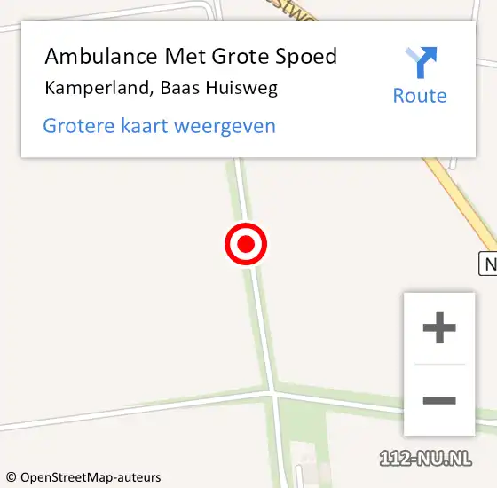 Locatie op kaart van de 112 melding: Ambulance Met Grote Spoed Naar Kamperland, Baas Huisweg op 7 november 2015 17:31