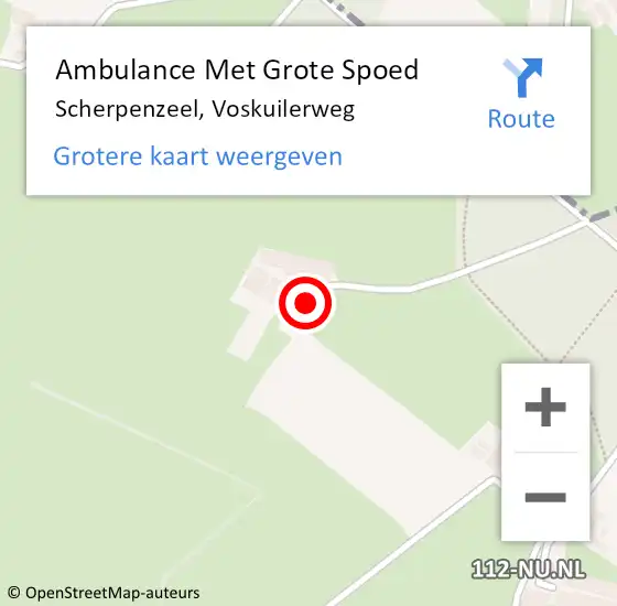 Locatie op kaart van de 112 melding: Ambulance Met Grote Spoed Naar Scherpenzeel, Voskuilerweg op 8 november 2015 13:43
