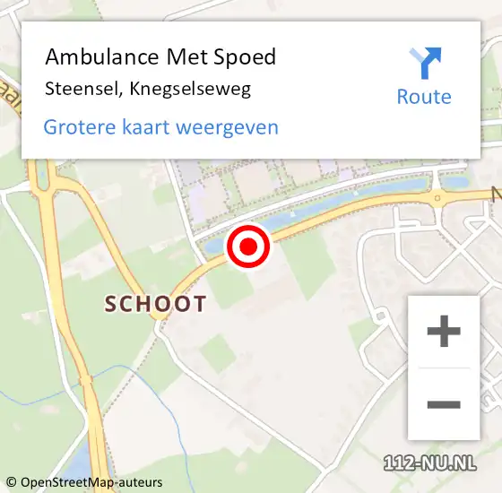Locatie op kaart van de 112 melding: Ambulance Met Spoed Naar Steensel, Knegselseweg op 8 november 2015 16:31