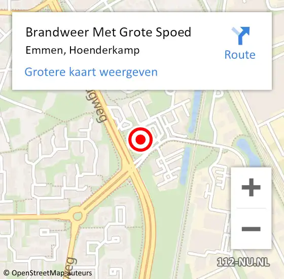 Locatie op kaart van de 112 melding: Brandweer Met Grote Spoed Naar Emmen, Hoenderkamp op 26 november 2013 14:27