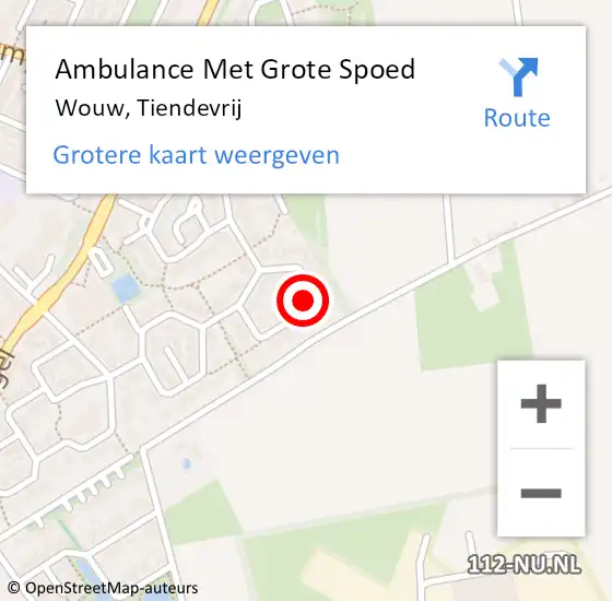 Locatie op kaart van de 112 melding: Ambulance Met Grote Spoed Naar Wouw, Tiendevrij op 11 november 2015 00:02