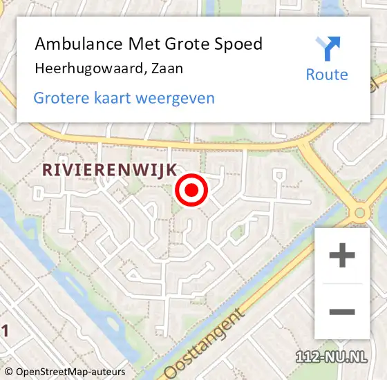 Locatie op kaart van de 112 melding: Ambulance Met Grote Spoed Naar Heerhugowaard, Zaan op 14 september 2013 00:09