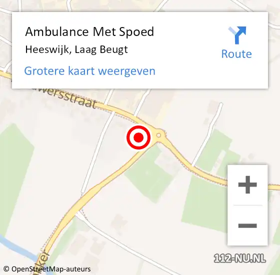 Locatie op kaart van de 112 melding: Ambulance Met Spoed Naar Heeswijk, Laag Beugt op 11 november 2015 13:42