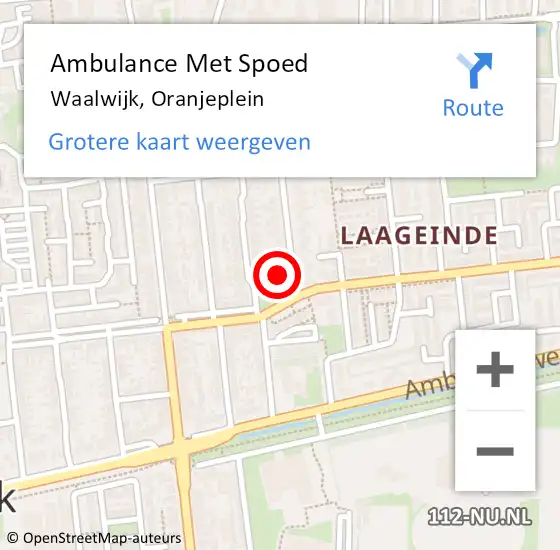 Locatie op kaart van de 112 melding: Ambulance Met Spoed Naar Waalwijk, Oranjeplein op 13 november 2015 14:19