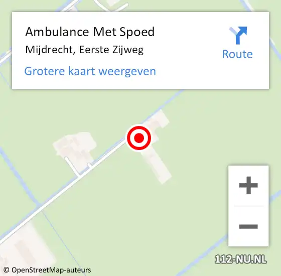 Locatie op kaart van de 112 melding: Ambulance Met Spoed Naar Mijdrecht, Eerste Zijweg op 13 november 2015 15:37