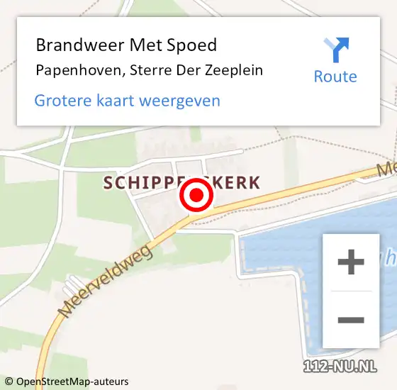 Locatie op kaart van de 112 melding: Brandweer Met Spoed Naar Papenhoven, Sterre Der Zeeplein op 14 november 2015 02:37