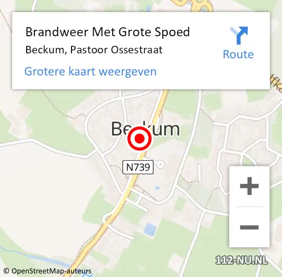 Locatie op kaart van de 112 melding: Brandweer Met Grote Spoed Naar Beckum, Pastoor Ossestraat op 14 november 2015 21:29