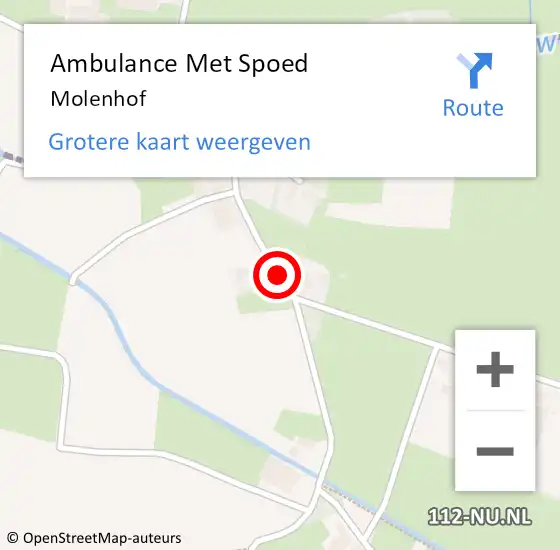 Locatie op kaart van de 112 melding: Ambulance Met Spoed Naar Molenhof op 15 november 2015 00:04