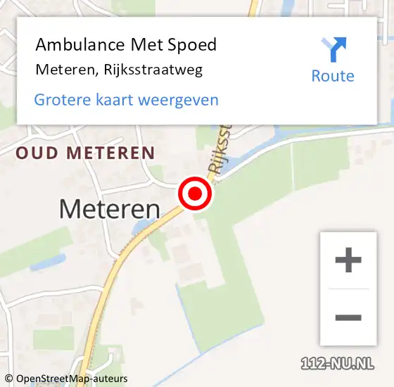 Locatie op kaart van de 112 melding: Ambulance Met Spoed Naar Meteren, Rijksstraatweg op 15 november 2015 09:59
