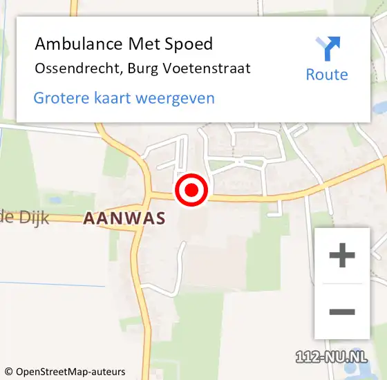 Locatie op kaart van de 112 melding: Ambulance Met Spoed Naar Ossendrecht, Burg Voetenstraat op 15 november 2015 20:42