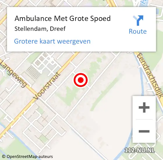 Locatie op kaart van de 112 melding: Ambulance Met Grote Spoed Naar Stellendam, Dreef op 16 november 2015 14:36